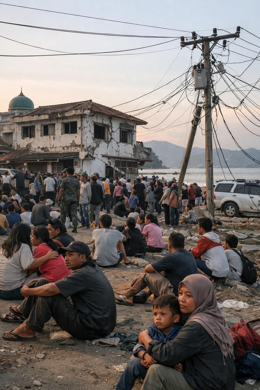 gempa dahsyat berkekuatan 7,6 magnitudo mengguncang sulawesi utara dan maluku utara, menyebabkan jalanan aspal bergoyang. simak laporan lengkap dari bbc.