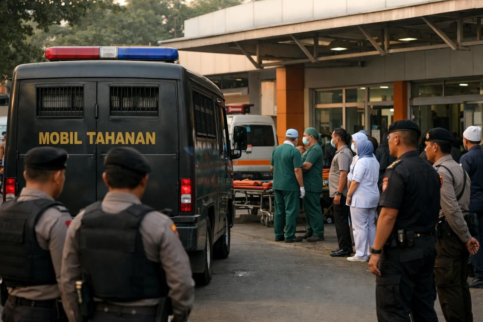 roy suryo dan dr. tifa dibawa ke rs polri untuk menjalani pemeriksaan kesehatan sebagai bagian dari proses penyelidikan yang sedang berlangsung.