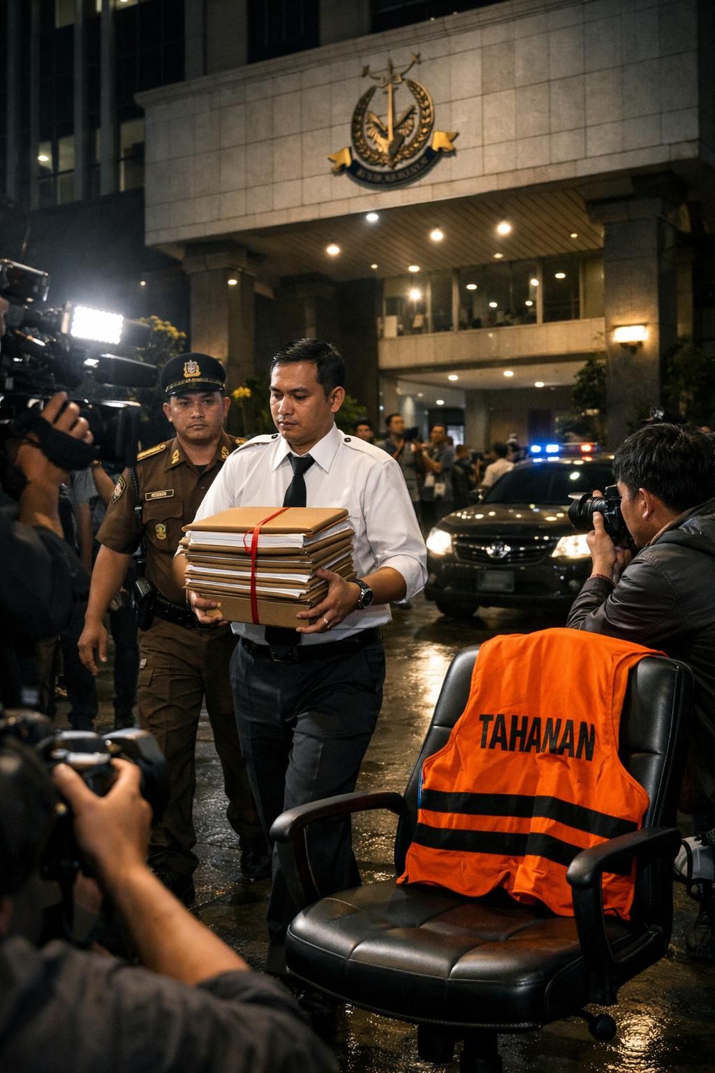 jamwas meminta maaf atas ketidakhadiran febrie adriansyah yang mengenakan rompi tahanan dalam proses yang dianggap terburu-buru dan tidak sesuai prosedur.