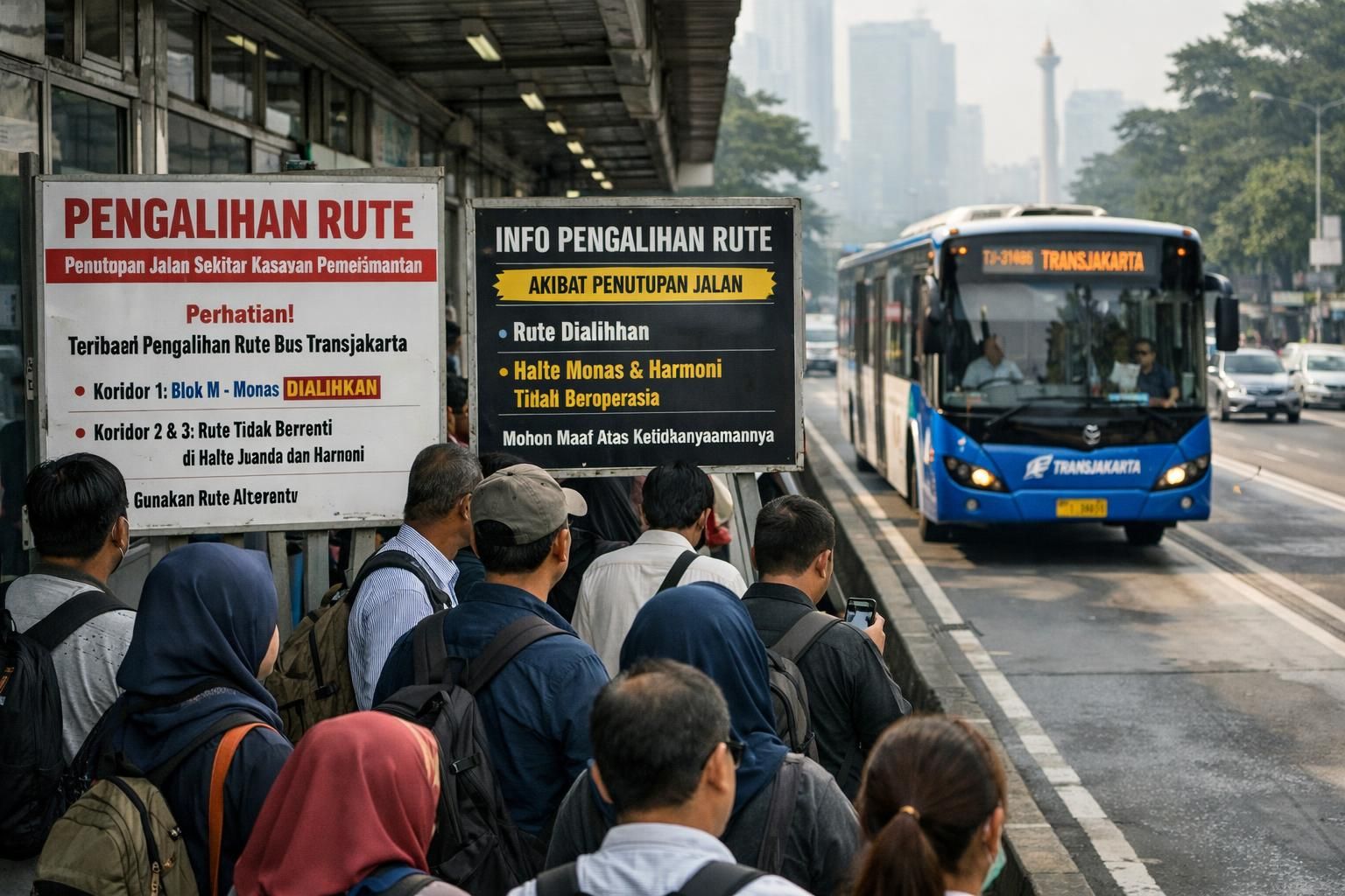 beberapa rute transjakarta mengalami gangguan akibat penutupan jalan, simak informasi terbaru dan alternatif perjalanan di kompas.com.