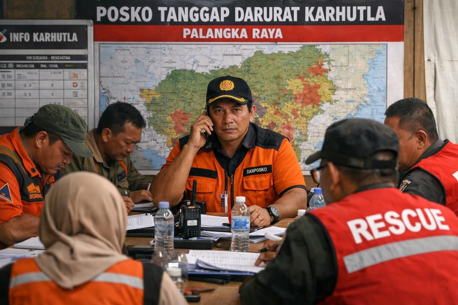 saat prabowo menghubungi di tengah rapat, ia meminta perlengkapan tambahan untuk menghadapi kebakaran hutan dan lahan (karhutla) demi memastikan penanganan yang efektif.