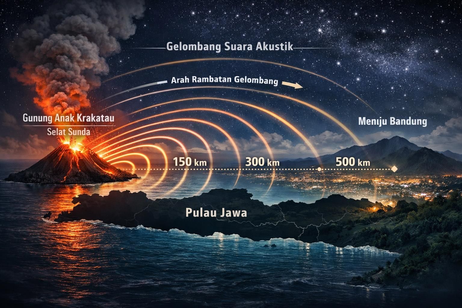 pelajari mengapa dentuman anak krakatau terdengar jelas hingga bandung, termasuk faktor geologi dan atmosfer yang mempengaruhi penyebaran suara letusan.